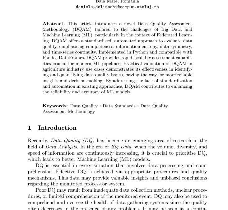 Data Quality Assessment Methodology