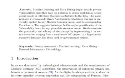 Privacy Assessment Methodology for Machine Learning Models and Data Sources