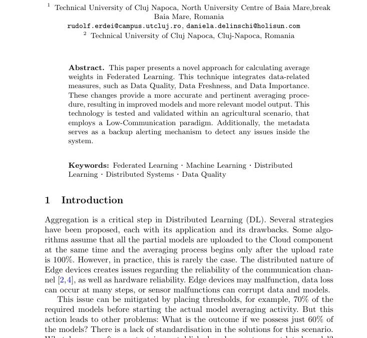 Aggregation Strategy for Federated Machine Learning Algorithm