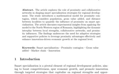 Using Markov chains for determining the proximity contagion of smart specialization of localities