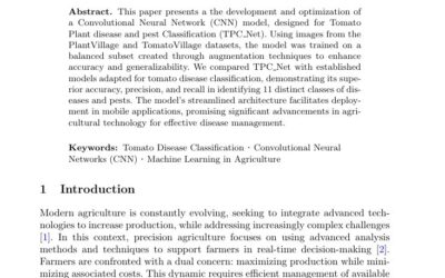 TPC Net: An Efficient CNN Architecture for Tomato Plant Disease and Pest Classification