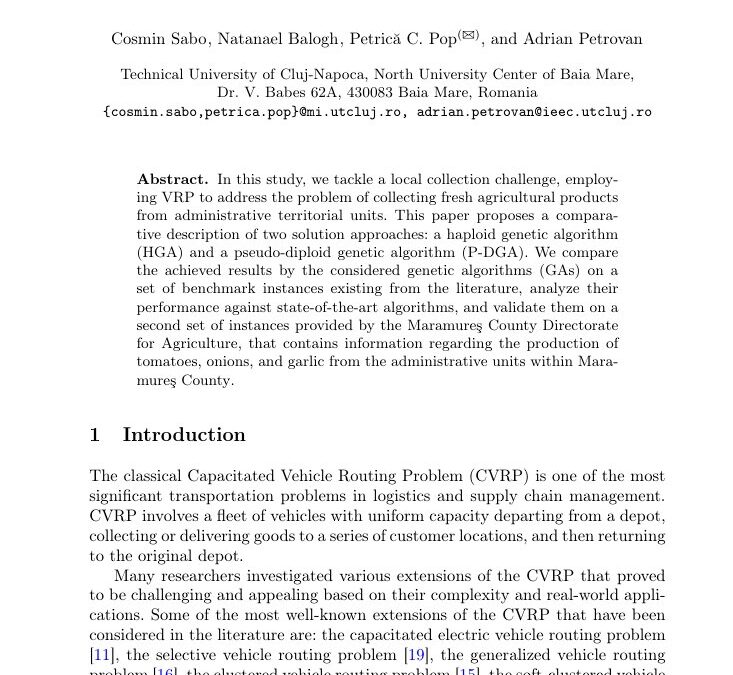 A comparative study of different genetic algorithms approaches to capacitated vehicle routing problem for collection of agricultural products