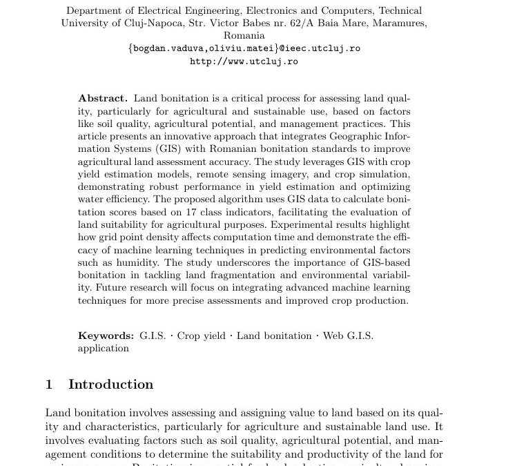 Embedding GIS in crop field bonitation computation