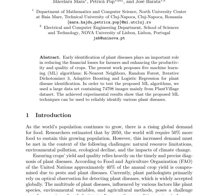 A comparative study of machine learning models for plant disease identification