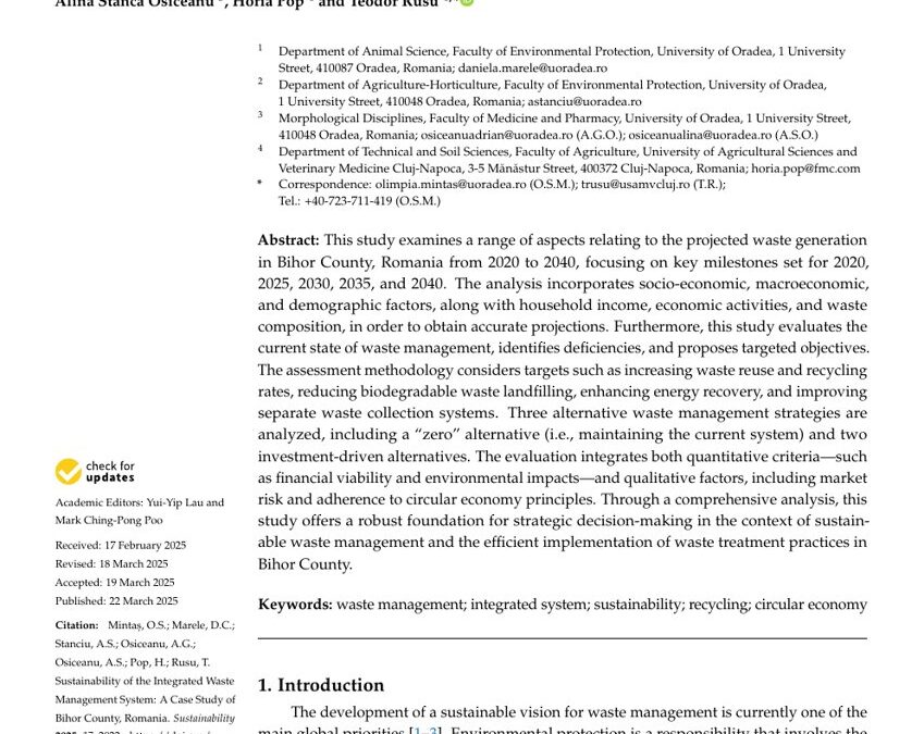 Sustainability of the Integrated Waste Management System: A Case Study of Bihor County, Romania