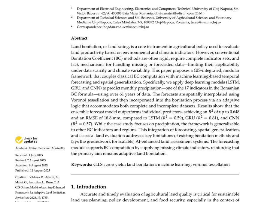 A GIS-Driven, Machine Learning-Enhanced Framework for Adaptive Land Bonitation