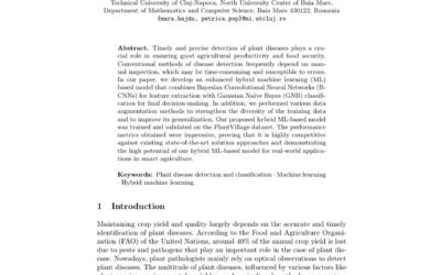 An Enhanced Hybrid Machine Learning Model for Plant Disease Detection and Classification