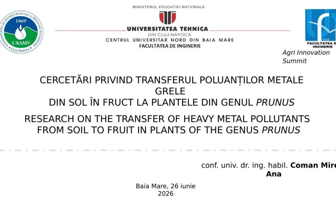 Research on Heavy Metal Transfer from Soil to Fruit in Prunus — Conf. Univ. Dr. Eng. Habil. Mirela Coman